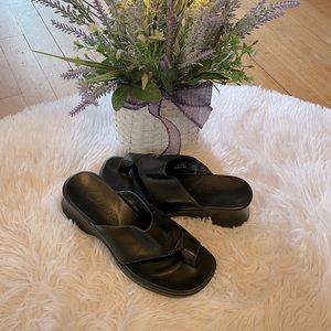 Y2K Clark wedges 6 platform sandals chunky heal black summer